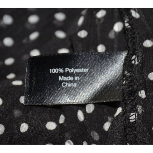 Lane Bryant Black Polka Dot Button Front Sheer Blouse Plus Size 22W 24W Tunic - Picture 10 of 11